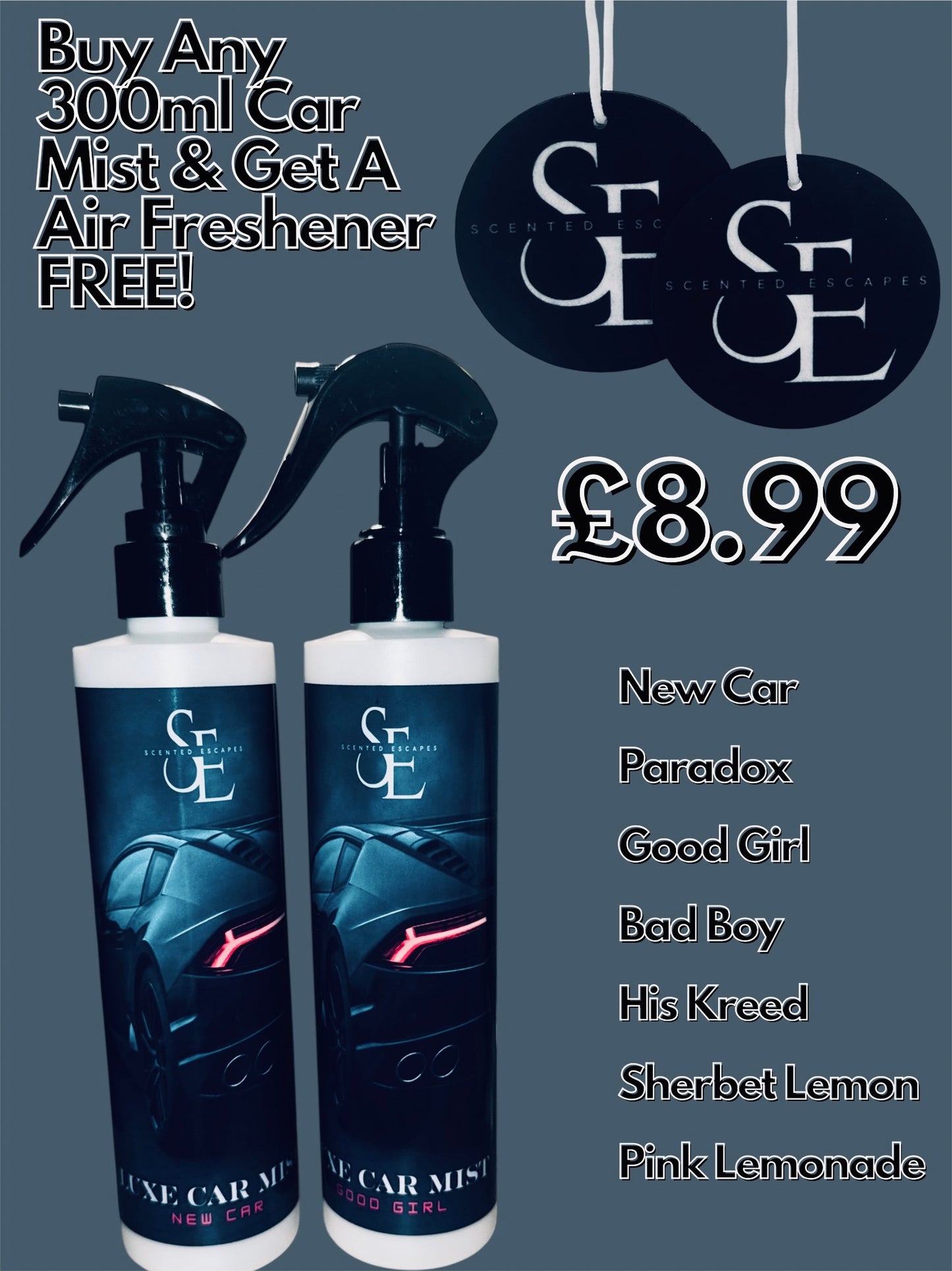 Luxe Car Mist & Free Air Freshener