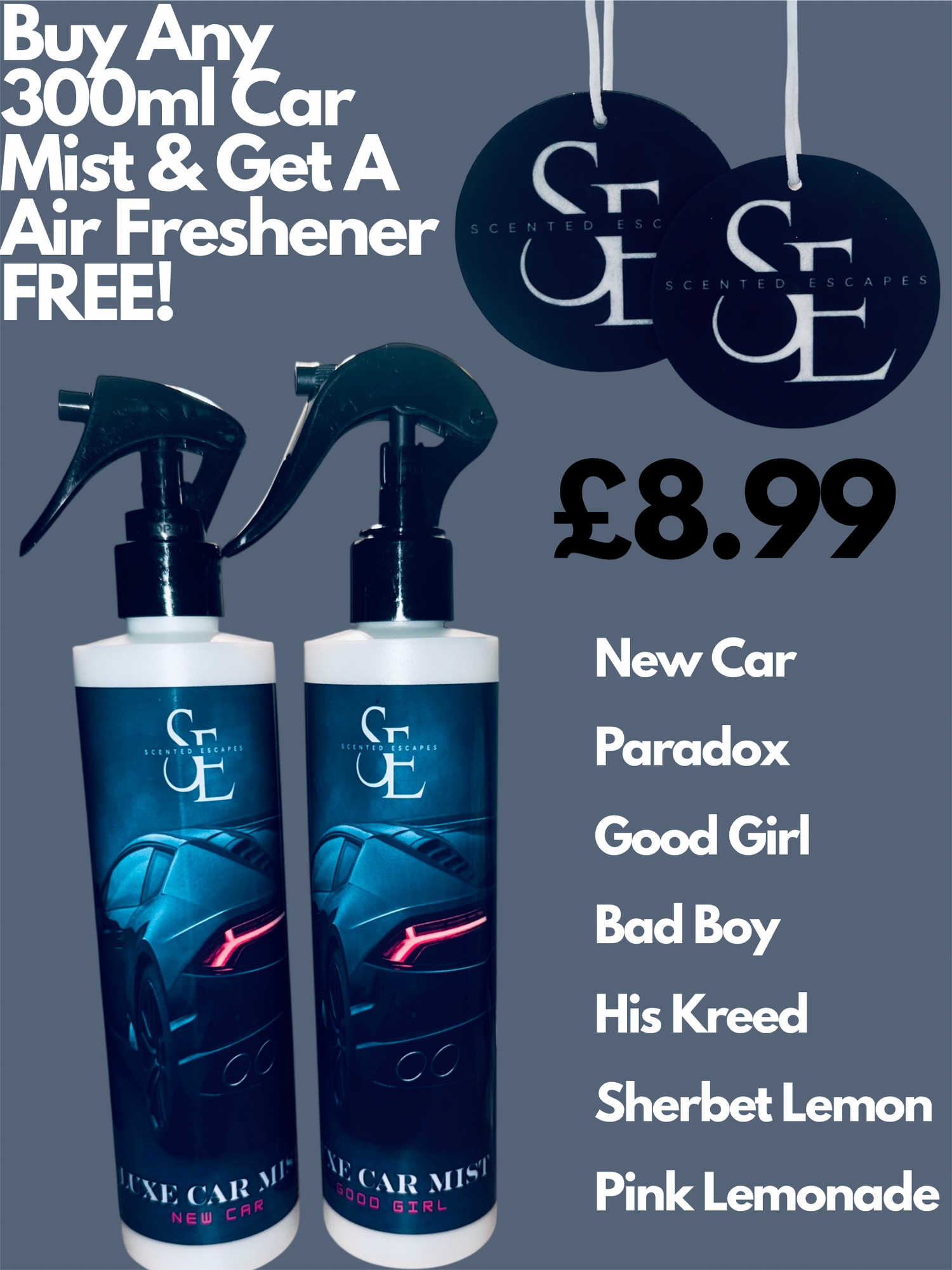 Luxe Car Mist & Free Air Freshener